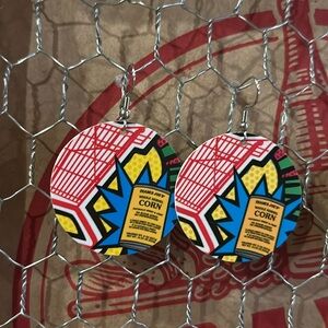 Trader Joe’s earrings pop art recycled gift card